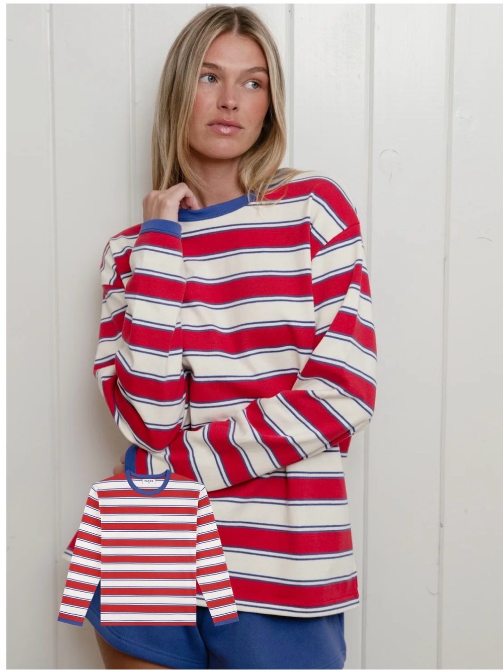Parke Coastal Lighthouse Stripe Long Sleeve Tee